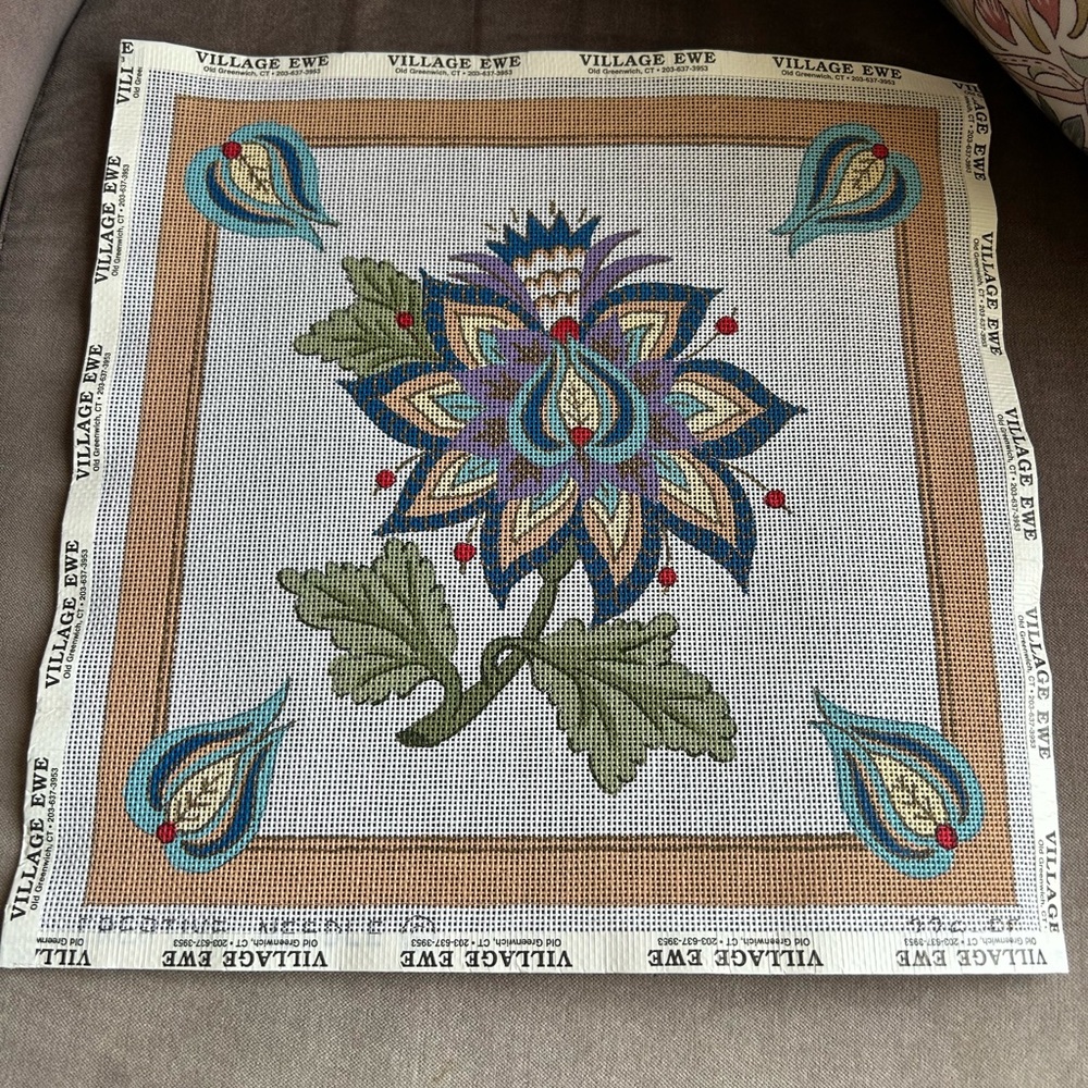 Turkish Floral Handpainted Needlepoint Canvas by Creative Needle